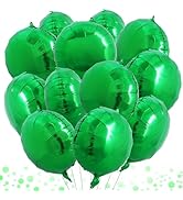 TONIFUL 30Pcs 18 Inch Round Balloons Large Green Round Shape Foil Balloons Big Green Round Helium...