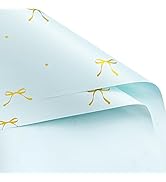 RUSPEPA 20 Sheets Flower Wrapping Paper, Bow Waterproof Floral Bouquet Wrapping Paper, Florist Su...