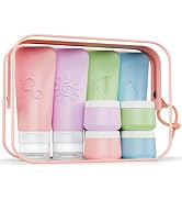 KLKE 20-Piece Silicone Travel Bottles Set – TSA Approved Leakproof Toiletry Kit with Flat Easy-Sq...