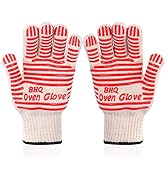 CZSYZCZS Oven Gloves Grill Gloves Extreme Heat Resistant Oven Gloves - EN407 Certified 932F - Coo...