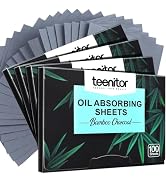 Teenitor 400 Counts Oil Blotting Papers for Face, Bamboo Charcoal Oil Absorbing Sheets for Oily S...