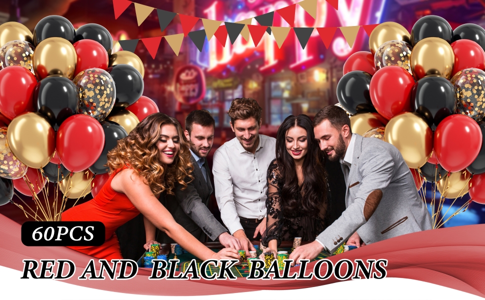 red and black balloons