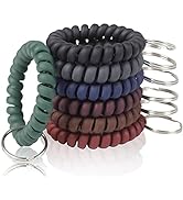 BIHRTC Pack of 7 Colorful Wrist Coil Spring Key Chain Stretchable Spiral Key Rings Wrist Plastic ...