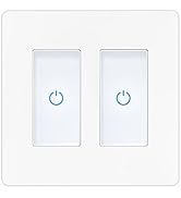 Milfra Touch Smart Switch 2 Gang, Smart Light Switch, Smart WiFi Light Switches, Smart Switch Com...