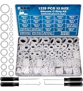 ZDBB 32 Size 1228 PCS Clear Food Grade Silicone O-Ring Kit, White Oil and Heat Resistant VMQ Seal...