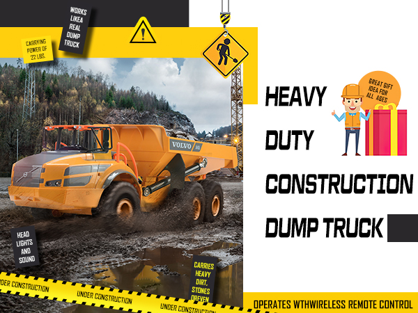 remote control toys contruction toys rc dump truck for kids boys toys age 6-8