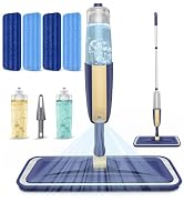 Spray Mops for Floor Cleaning: MEXERRIS Wet Flat Mops with Sprayer for Hardwood Wood Tile Laminat...