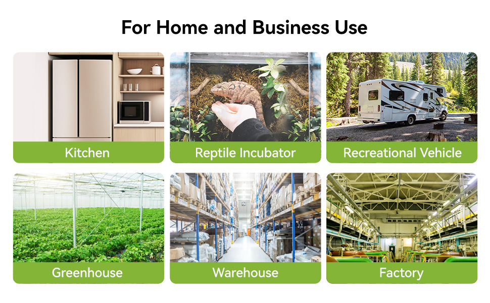 Smart Wireless Temperature Sensor with Digital Monitor Hub for Fridge, RV, Greenhouse