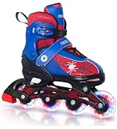 Nattork Kids Adjustable Inline Skates with PU Flash Wheels, Fun Roller Skates for Ages 4-12, Indo...