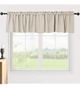 Pickluc Blackout Valance Curtains 18 Inches Long, Short Curtains with Rod Pocket for Kitchen Wind...