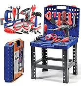 Play22 Kids Tool Set Bench 76 Pc - Toddler Tool Bench Set with Electronic Play Drill - STAM Educa...