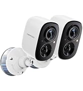 CINMOORE 2.5K Wireless Home Security Cameras 2-Pack, Outdoor WiFi Non-Subscription AI Person Dete...
