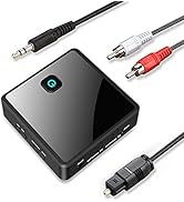Isobel Bluetooth 5.0 Transmitter Receiver (Optical, 3.5mm AUX, RCA), Low Latency Wireless Audio A...