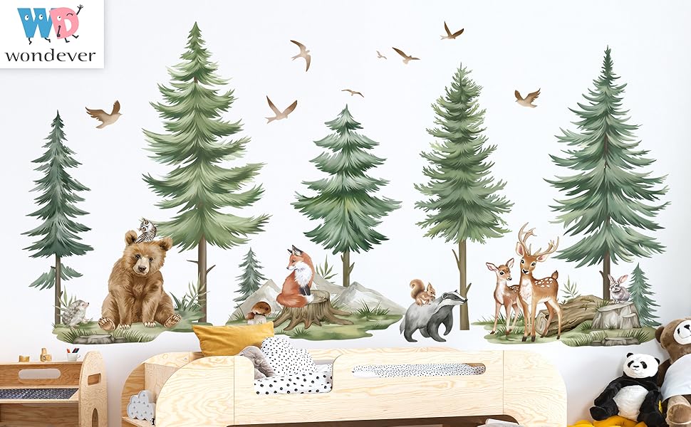Mountain Pine Trees Peel and Stick Wall Art Decals