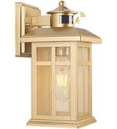 Brilvibera Outdoor Light Fixture Motion Sensor, Gold Waterproof Outside House Light, Modern Wall ...