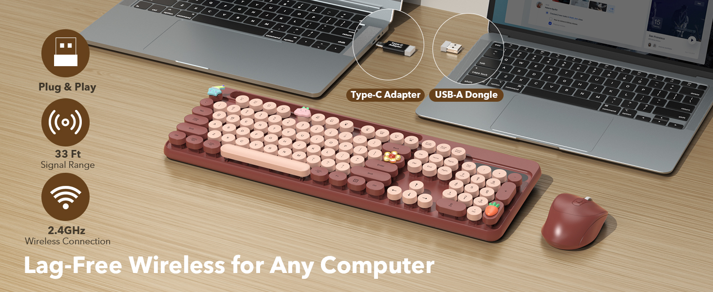 Includes USB-A Receiver and USB-C adapters for plug-and-play compatibility with multiple devices WR