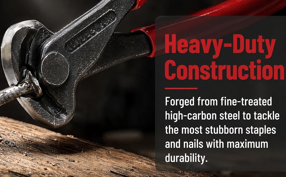 Carpet Staple Remover Tools, Heavy Duty Staple Puller with End Cutting Plier