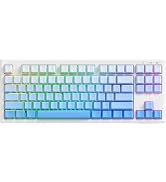 M87V2 Wireless Keyboard,Low Profile Quiet Typing Membrane Gaming Keyboard with 80% TKL Layout Sid...