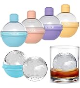 Ice Ball Maker Molds, Round Ice Cube Tray, Sphere Whiskey Ice Mold - 2.5 Inch Round Ice Cube Mold...
