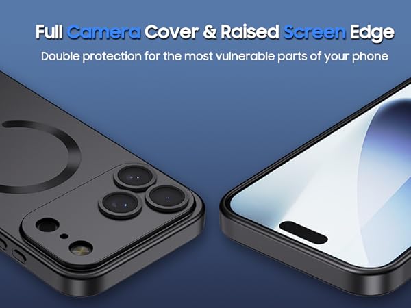 iphone 17 pro max case magsafe with full camera cover and raised screen edge