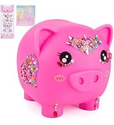 Piggy Bank Girls, Unbreakable Piggy Banks Large Money Coin Bank for Kids with DIY Stickers, for B...