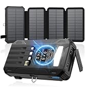 SOARAISE Solar Charger Power Bank 48000mAh PD QC 3.0 Fast Charging Wireless Portable Charger with...