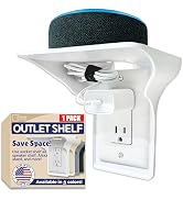 BeraTek Industries Power Perch Outlet Shelf with Cord Storage Strap – Small Wall Shelf for Alexa ...