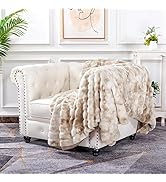 NEXHOME PRO Faux Fur Throw Blanket, Luxury Soft Rabbit Warm Fuzzy Cozy Fluffy Feel Thick 60" X 80...
