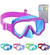 Vvinca Kids Swim Goggles with Nose Cover, Snorkel Diving Mask Fabric Strap Anti Fog Anti Shattere...