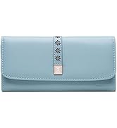 JEKAVA Long Leather Wallets for Women Large Capacity RFID Blocking Trifold Ladies Clutch Wristlet...