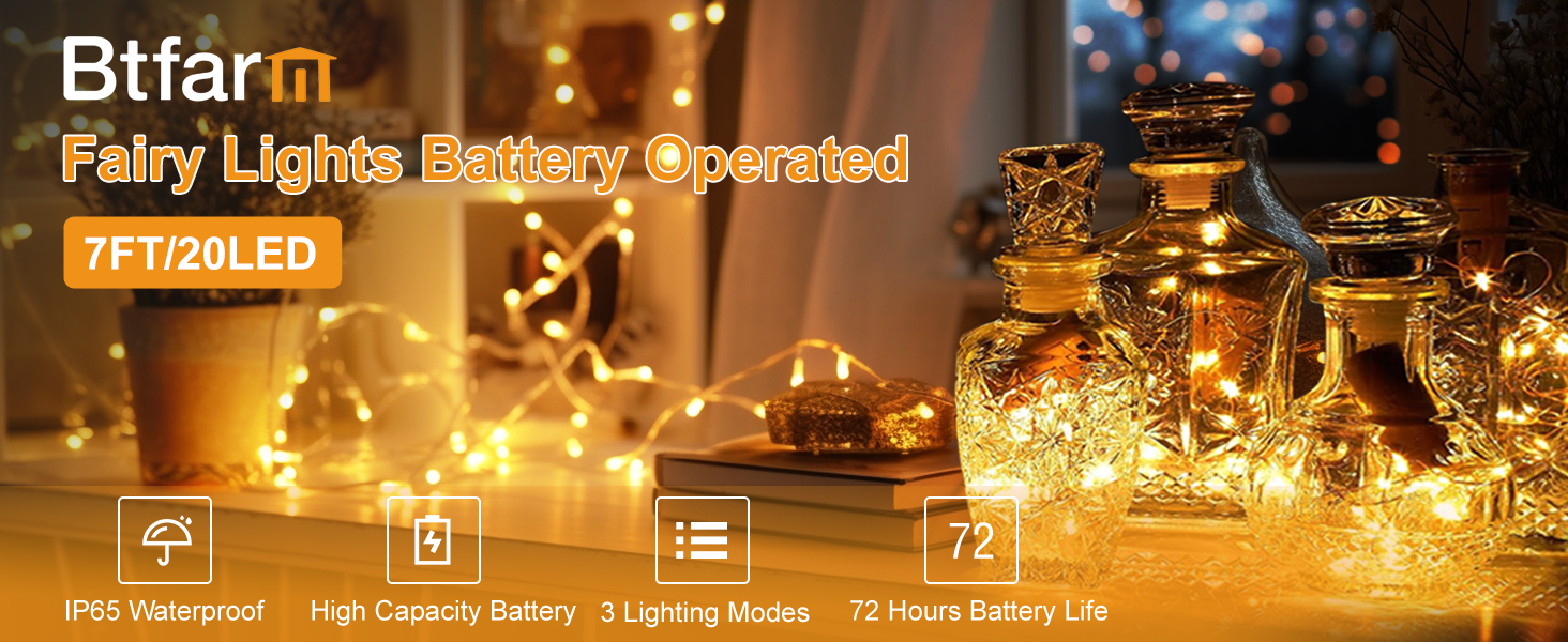fairy lights battery with 3 modes