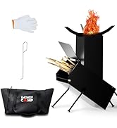 Rocket Stove for Camping Heavy Duty Wood Burning Stove with Adjustable Legs, Portable Wood Burnin...