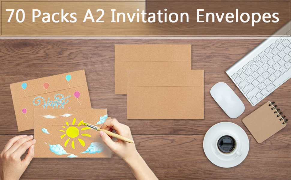 A2Invitation Envelopes, Brown Kraft Envelopes