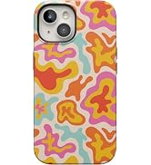 Casely iPhone 15 Case | Tropical Color Splash | Abstract Retro Girly | Bold Case | Compatible wit...