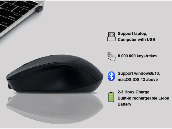 ?The mouse has a rechargeable battery and a charging cable. There is no need to change batteries.