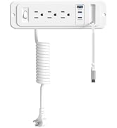 65W USB C Drawer Outlet, HEZI Furniture Recessed Power Strip Plug in 4 USB & (3) 15 Amp AC Outlet...