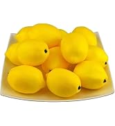 Seadiquiet 6Pcs Yellow Artificial Lemons,Fake Fruit for Party Christmas Kitchen Home Lifelike Wed...