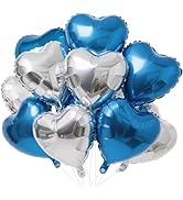 18 Inch Heart Balloons, 12 Pcs Heart Foil Mylar Balloons, Birthday Decoration, Love Balloons Vale...