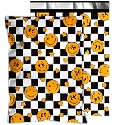 Vapulcio Poly Mailers 10x13 Inch 100 Pcs - Smiles Checkerboard Printed Shipping Bags, 2.4mil Thic...