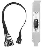 PC Power Button Extension Cable with Full Height PCIe Bracket (30cm), 9 Pin Front Panel Header Ad...