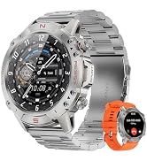 WalkerFit Rugged Smart Watch for Men, 1.43" AMOLED 5ATM Waterproof, 2 Bands | Bluetooth Calling, ...
