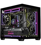 RUIX OV502 Pro M-ATX PC Case, Compact Panoramic Tempered Glass Gaming Case, Supports 240mm AIO & ...
