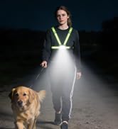 Viccux 800LM Ultra Bright & 7+2 Modes Running Lights for Runners, 45° Beam & 360° Reflective Vest...