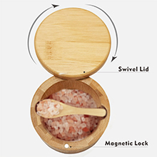 Thougrlyh Salt Box Natural Bamboo Salt Cellar