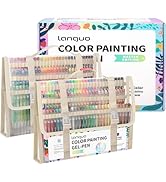 Joyask Gel Pens For Coloring, 168 Pack Colored Pens for Black Paper & White Paper, 0.6MM Fine Poi...