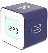 mooas Multi Cube Timer/Rotating Flip Clock Timer (Violet), Simple Operation, Digital Clock & ADHD...