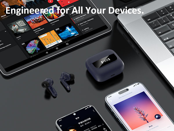 in Ear Buds Deep Bass HiFi Stereo Sound, Big Dual LED Display 48H Playtime Earphones