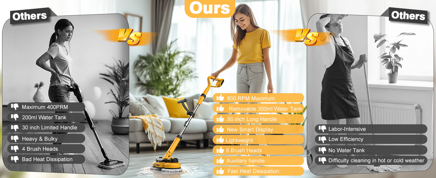 Cordless electric mop