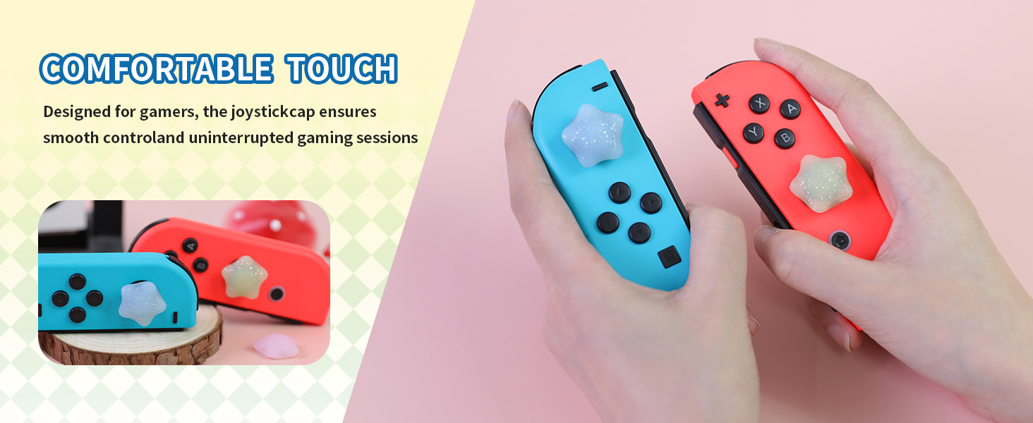 Cute Switch Joycon Thumb Grips Caps, Kawaii 3D Thumbstick Button Joystick Cover