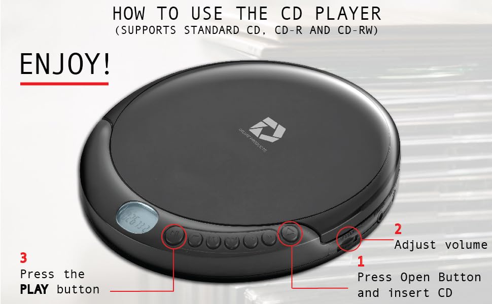 portable cd player fm radio walkman discman